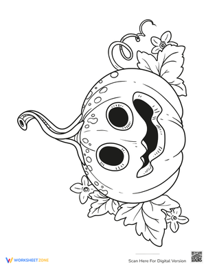 Carved Pumpkin Autumn Coloring Page