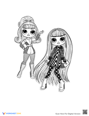 LOL OMG Couple Coloring Page