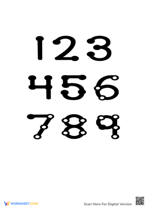 Numbers 1-9 Touch Math Worksheet