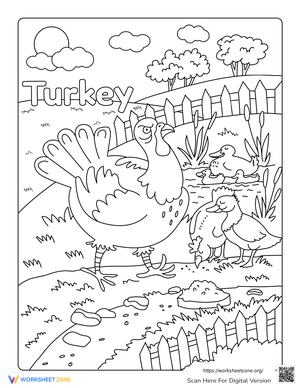 Fun Turkey Coloring Page for Kids