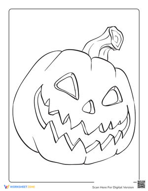 Spooky Carved Jack-o-Lantern Coloring Page
