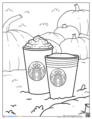 Realistic Starbucks Pumpkin Coloring Page