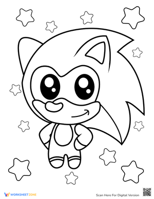 Cute Sonic the Hedgehog Coloring Sheet