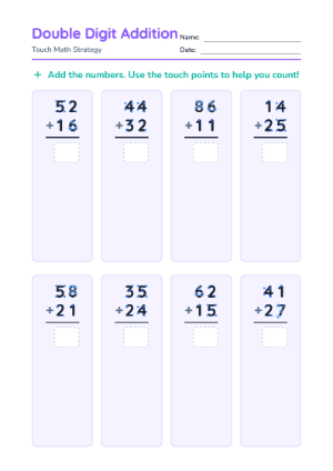 Double-Digit Addition with Touch Math