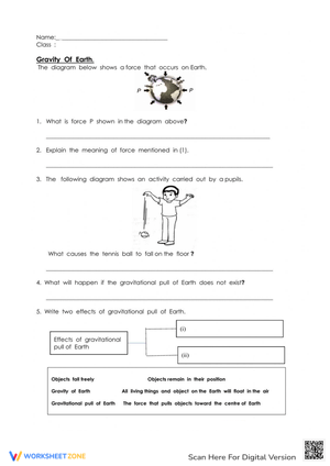 Free Printable Gravity Worksheets For Teaching &amp; Learning