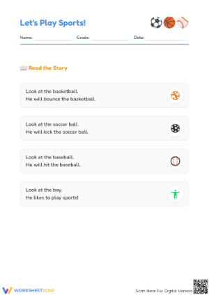 Printable Reading Comprehension Worksheet | Grade 1 ELA