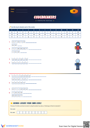 Fortnite Codebreakers Worksheet 1