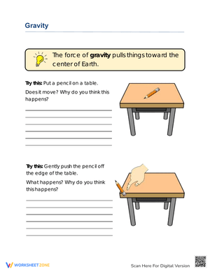 Engaging Gravity Worksheet for Physics Students