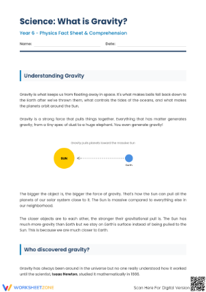 What is Gravity Worksheet for Science Education