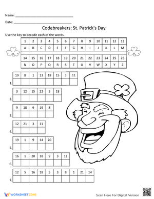 Free Printable Crack The Code Worksheet for Students