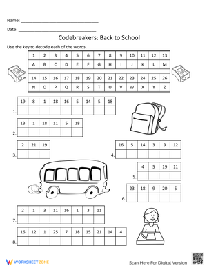 Free Printable Crack The Code Worksheet for Students