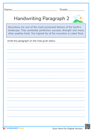 Mountains Handwriting Practice