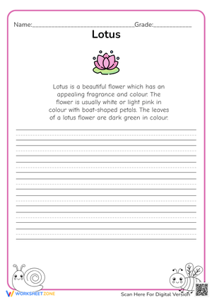 Lotus Flower Handwriting Practice - Learn & Write!