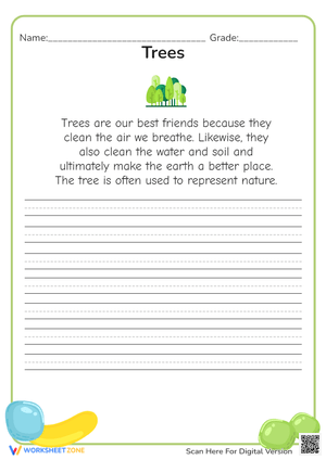 Trees & Nature Writing Prompt - Grades 1-3 Paragraph Practice