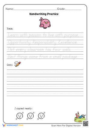 Inspiring Words: Handwriting Practice