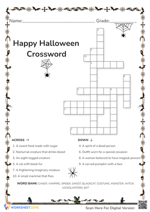 Happy Halloween with Crossword Puzzle