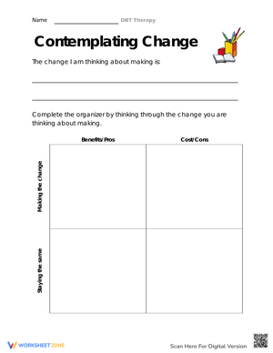 Worksheet for Contemplating Change
