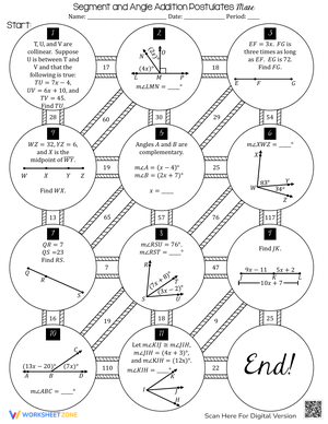 Angle Addition Postulates Maze