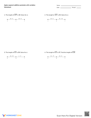 Segment Addition with Variables
