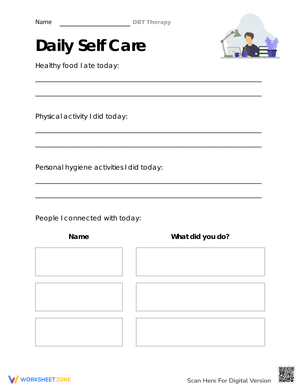 Daily Self-Care Worksheet