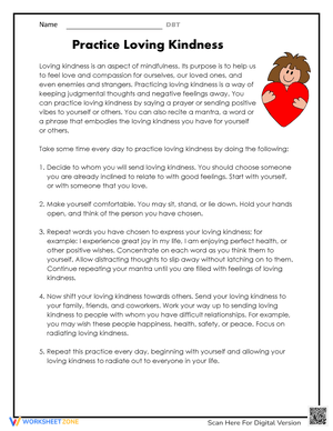 Worksheet to Practice Loving-Kindness