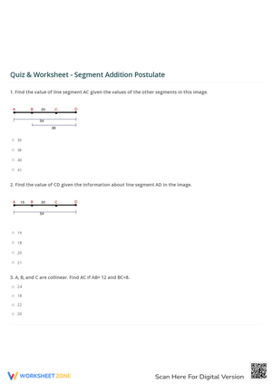 Test Your Knowledge: Segment Addition Postulate Quiz