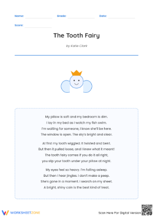 The Tooth Fairy Poem Worksheet | Grade 5 Essential