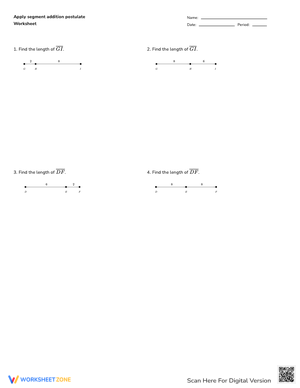 Apply Segment Addition Postulate with Practice