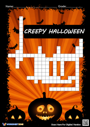 Creepy Halloween Crossword Puzzle - Vocabulary Fun for Grades 2-5