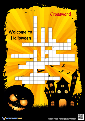 Halloween Vocabulary Crossword Puzzle Activity