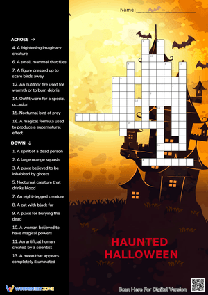 Halloween Crossword Puzzle - Spooky Vocabulary Fun!