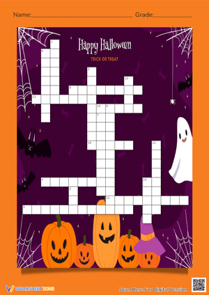 Halloween Crossword Puzzle - Trick or Treat Vocabulary Fun!