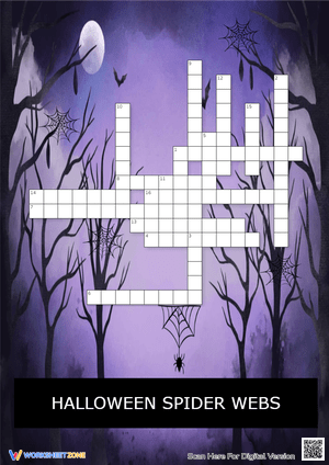 Halloween Spider Webs Crossword - Vocabulary Fun! (Grades 3-5)