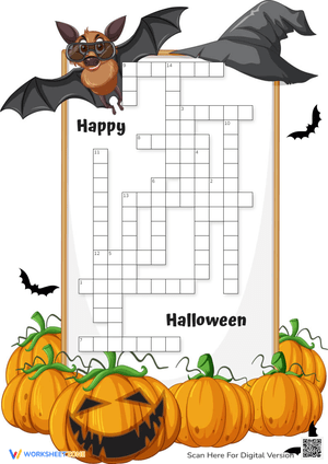 Halloween Crossword Puzzle - Fun Vocabulary Activity (Grades 2-5)