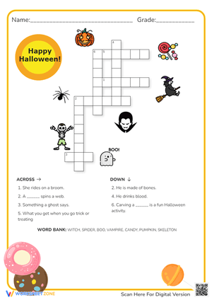 Halloween Crossword Puzzle - Spooky Fun & Vocabulary!