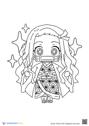 Chibi Nezuko Coloring Page