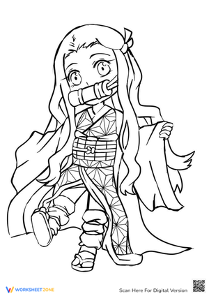 Delightful Nezuko Coloring Page