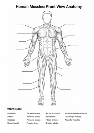 Grade 6 Human Muscles — Printable No-Prep Worksheet