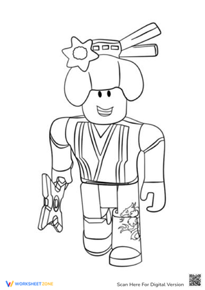 Samurai Girl Coloring Page