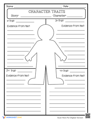 Printable Character Traits Graphic Organizer | Grades 3-6