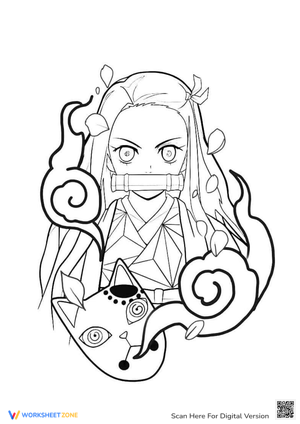 Animated Nezuko Coloring Page