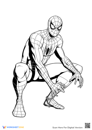 Spider Man Crouched and Attentive