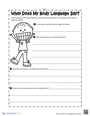 Understanding Body Language Worksheet