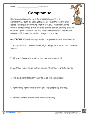Understanding Compromise Worksheet