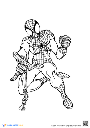 Spiderman in Action Coloring for Kids