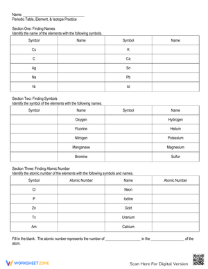 Free Printable Isotope Practice Worksheets for Students