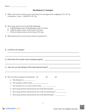 Understanding Isotopes: A Comprehensive Worksheet