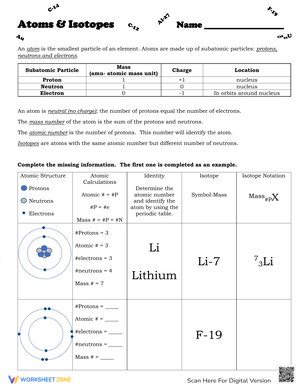 Grade 11 Atoms Isotopes And Ions Worksheets 2024