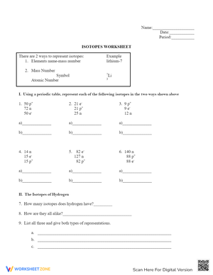 Understanding Isotopes Worksheet