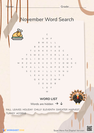November Word Search